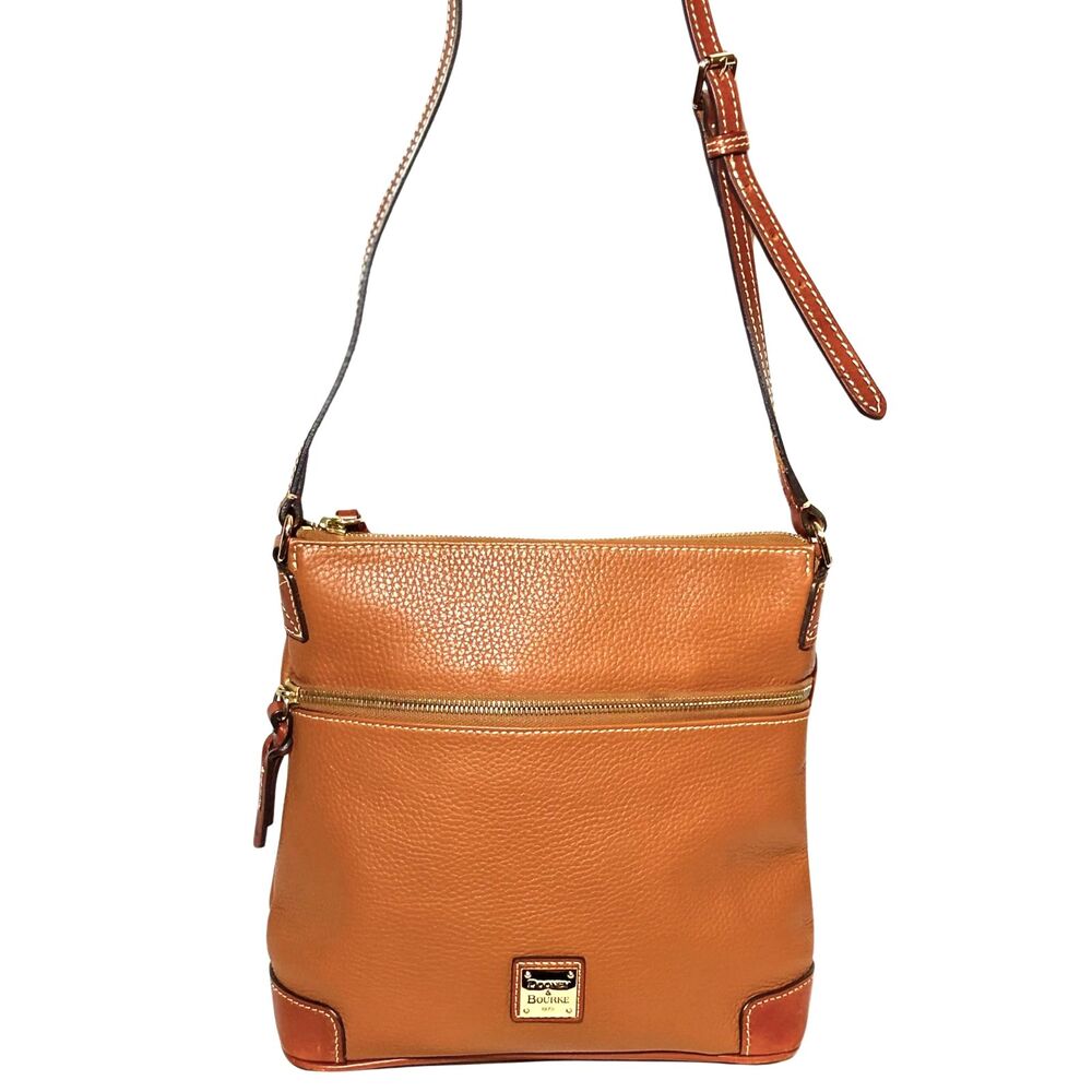 Dooney & Bourke Tan Caramel Pebble Leather Crossbody Shoulder Bag